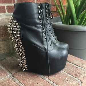 Jeffrey Campbell Damsel spiked wedge heels leather
